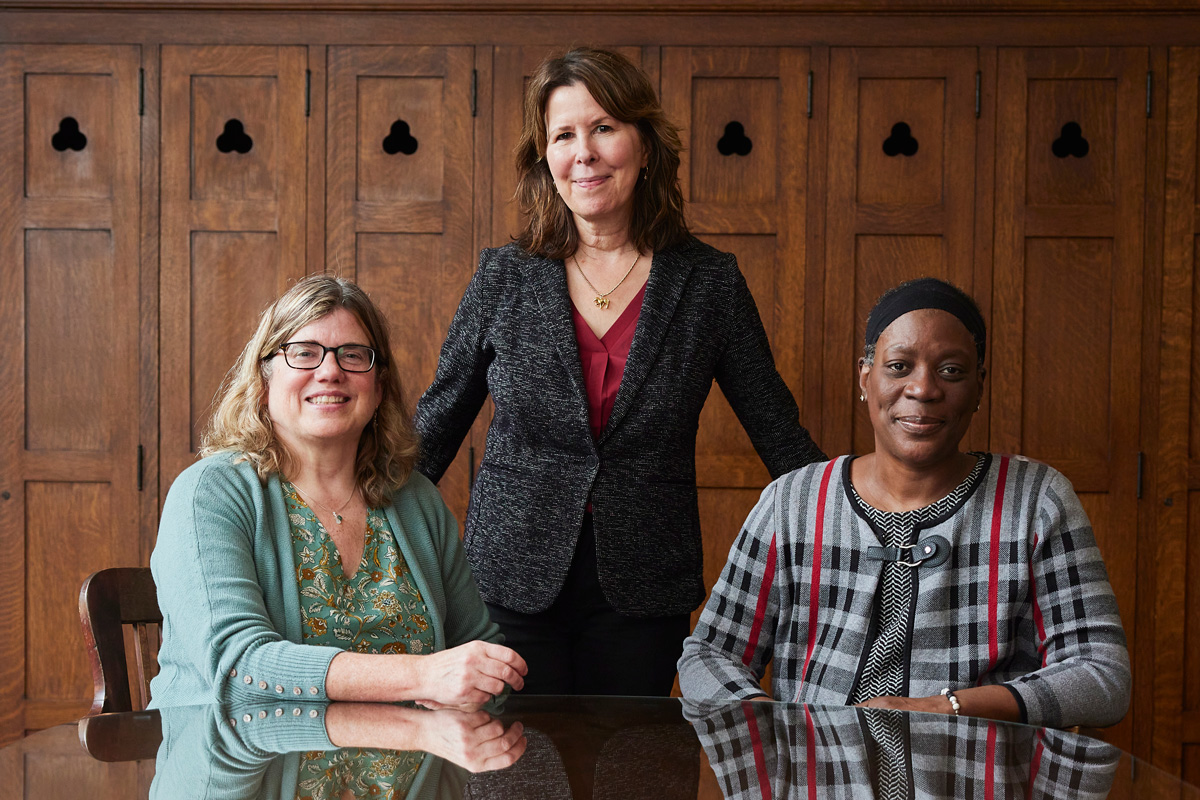 President Bilger sits down with the Dean of the Faculty Kathy Oleson and Vice President and Dean for Institutional Diversity Phyllis Esposito.