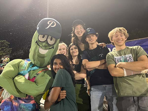 Lab folks at a Portland Pickles game