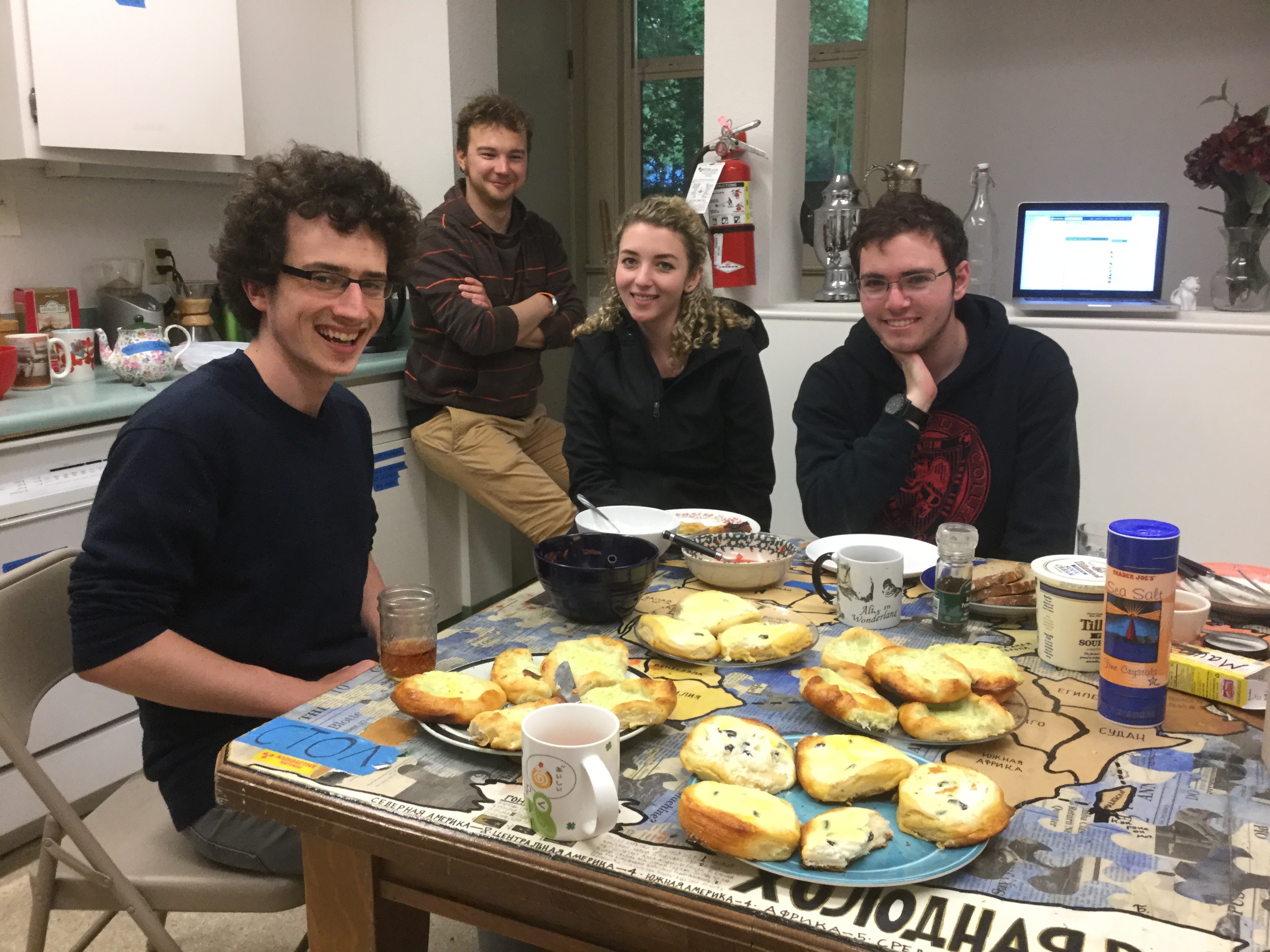 Students cooking Russian food